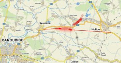 Mapka pravděpodobného výskytu tornáda od D. Rývy a L. Rongeho